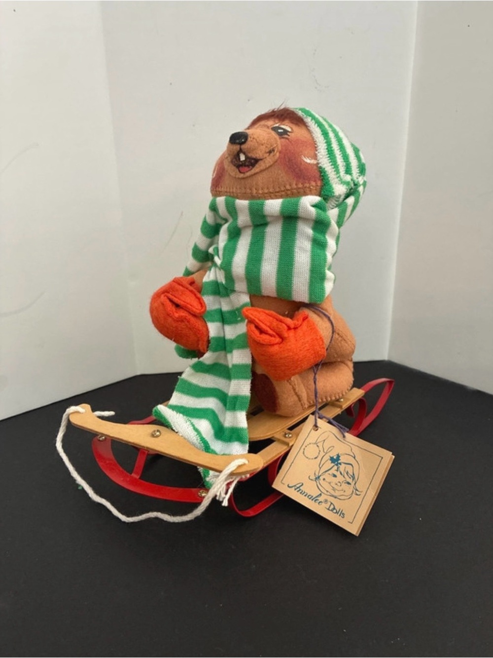 1988 Annalee Bear on Wood Sled